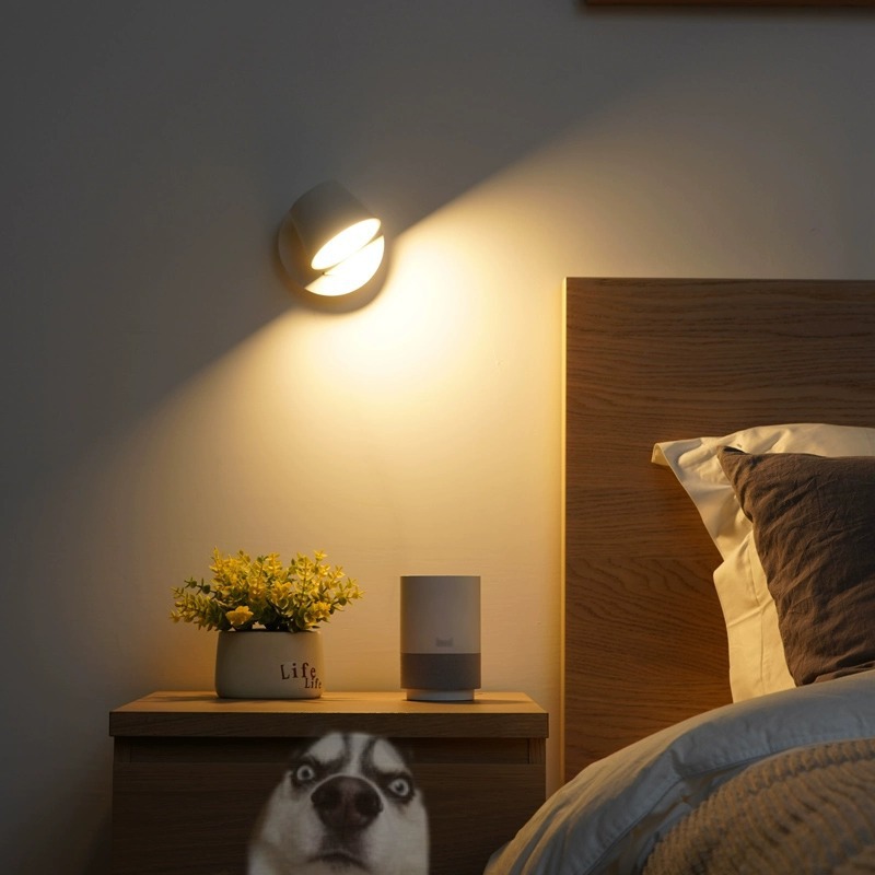 Cabecera de la cama lectura LED lámpara de pared correa sala de estar dormitorio interruptor ajustable independiente fondo nórdico luz de pared de fondo