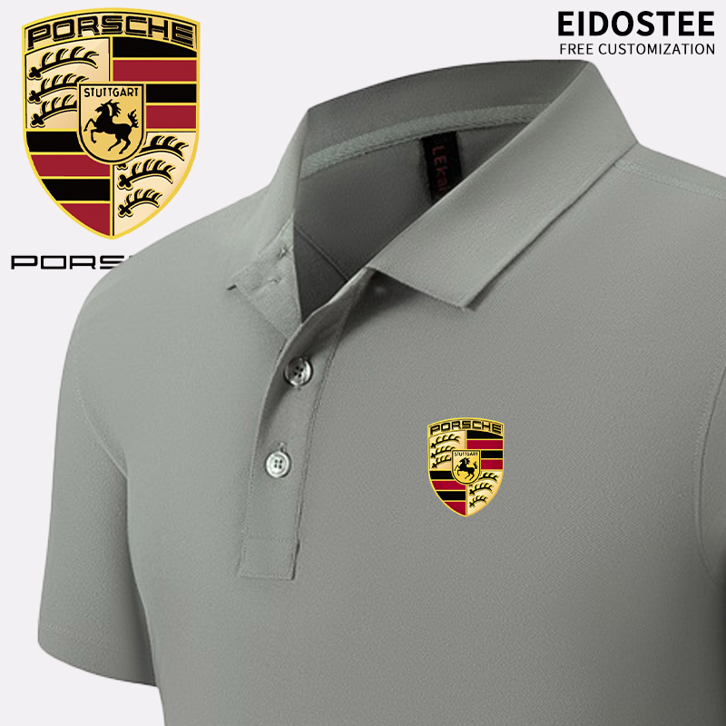 Porsche Workwear Polo Shirt Custom-Made T-Shirt for Women, 4S Store Sales Assistant Uniform, Car Repair Workwear for Men, Short-Sleeved