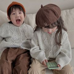 Children's Clothing 2023 Autumn New Knitted Jackets Boys and Girls Sweaters Girls' Sweaters Girls Korean Twist Cardigans