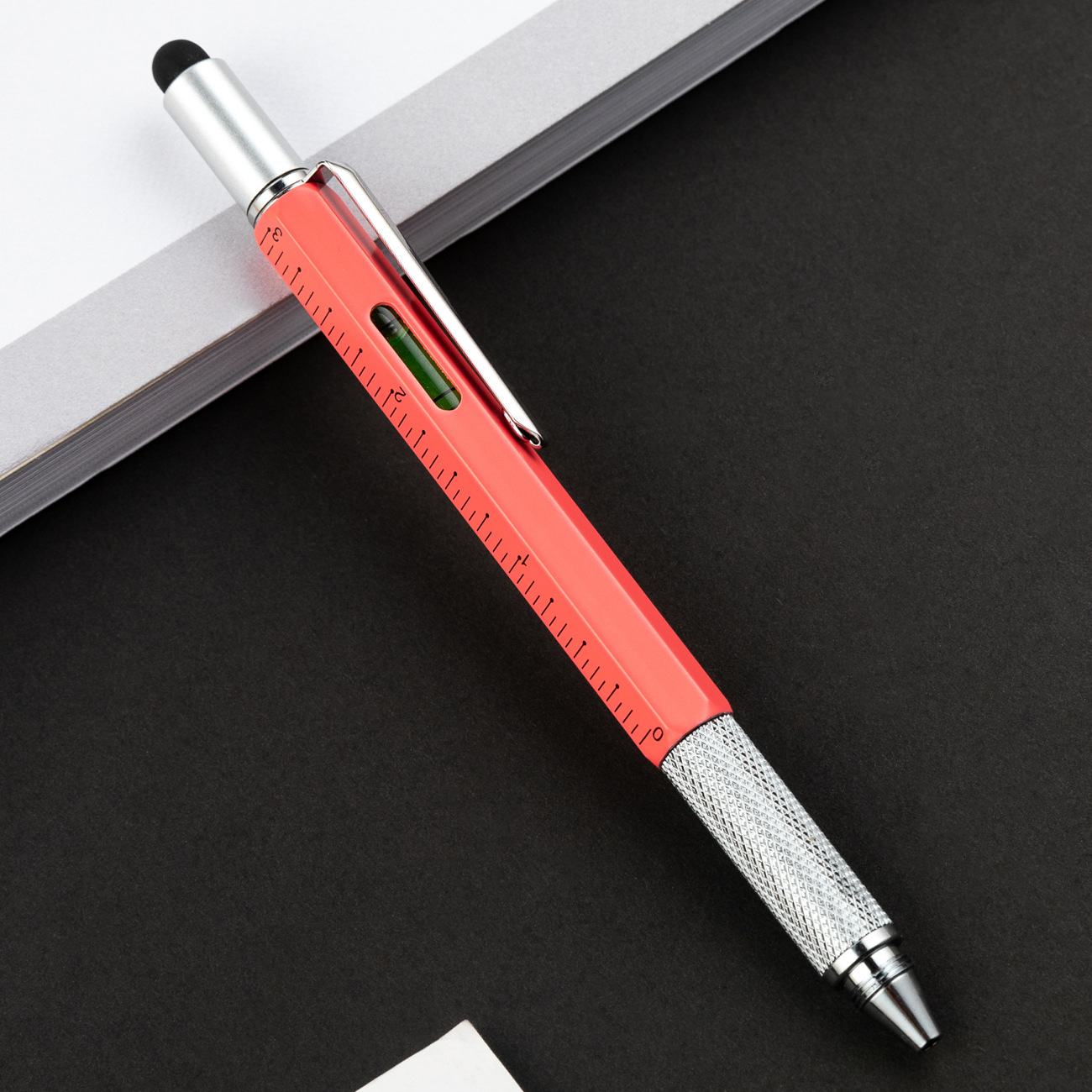 Lápiz multifuncional 6 en 1 lápiz de bola de metal calibración in situ nivelador destornillador lápiz de condensador herramienta creativa lápiz