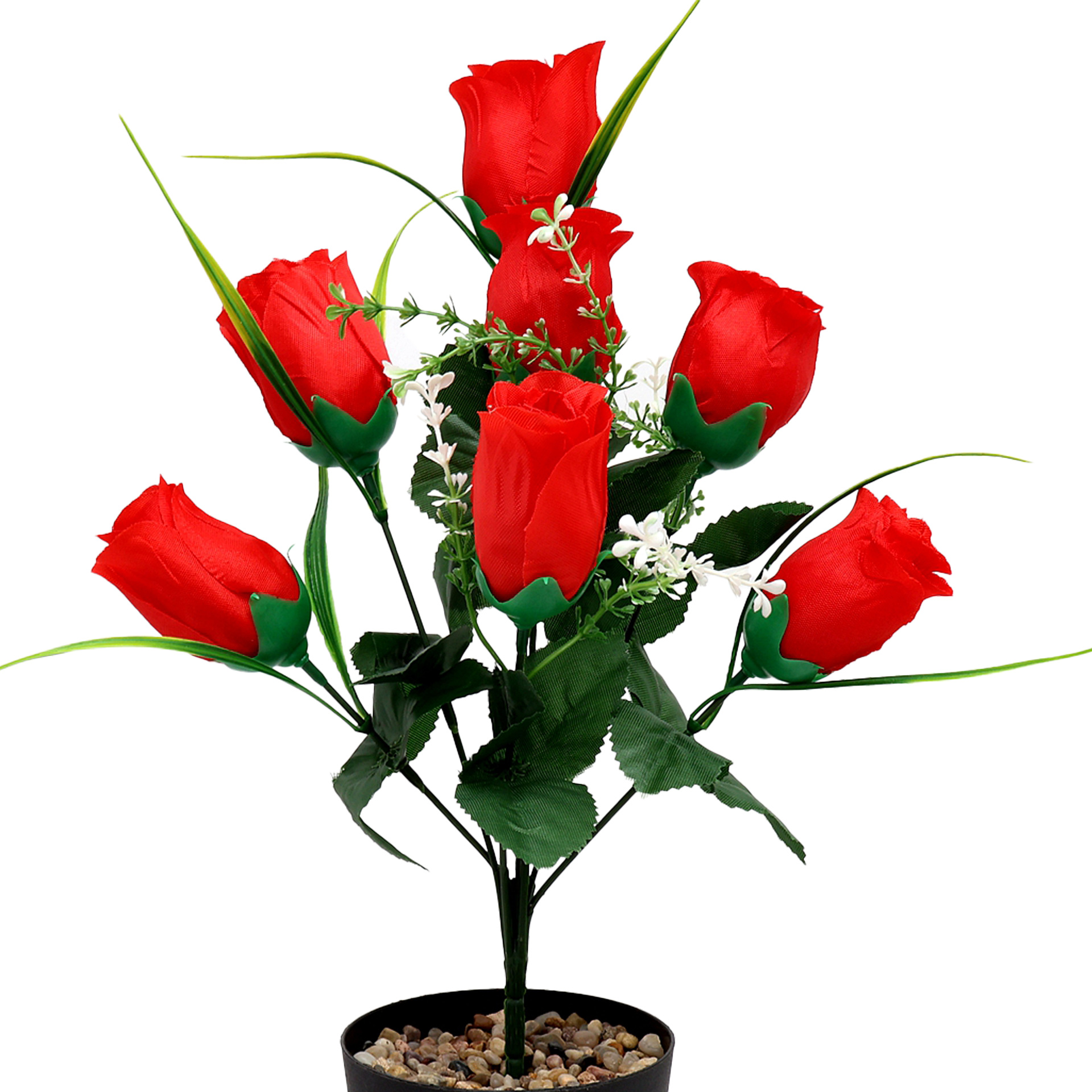 Ramo de capullos de rosa artificial, decoración floral para el hogar