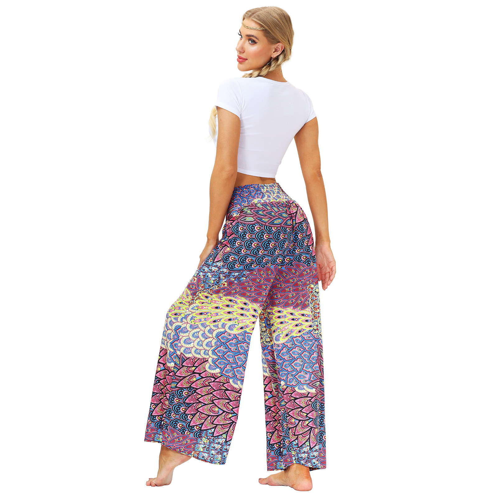 printing women s summer loose casual wide-leg pants Nihaostyle Clothing Wholesale NSMDF67670