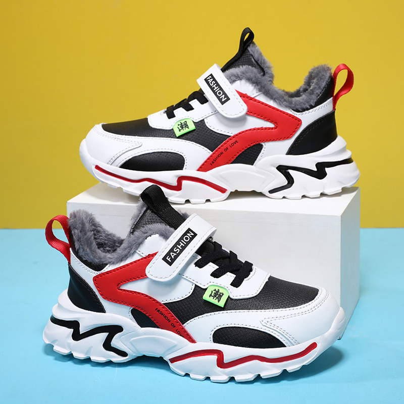 Boys' Waterproof Leather Sports Shoes Lightweight Casual Running Shoes For Primary School Students With Soft Sole Medium To Large Sizes_voghion.com