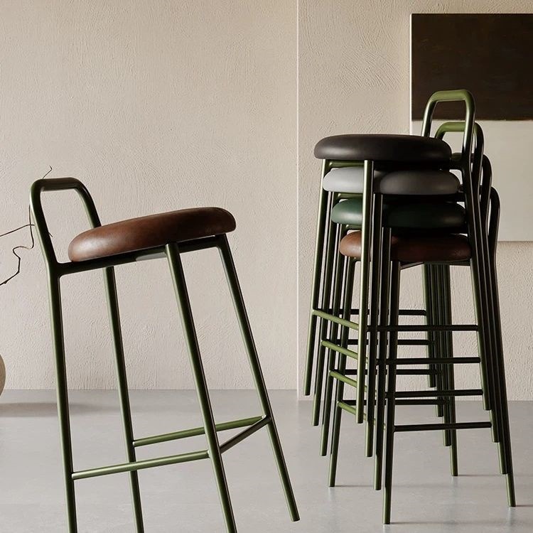 Nordic Internet Celebrity Backrest Light Luxury Bar Chair Home Iron Designer Bar Stool Modern Simple High Stool Bar