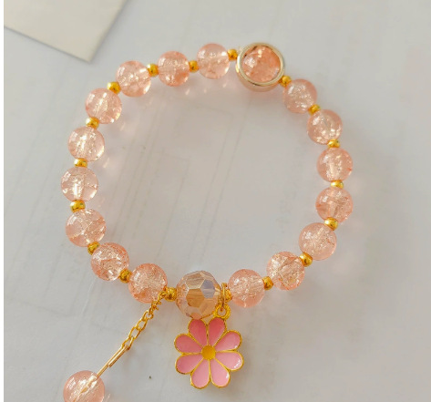 S060-pulsera margarita rosa naranja#SZ837