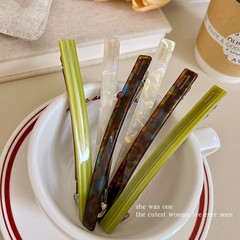 韩国醋酸一字夹发夹女高级感发量少弹簧夹后脑勺气质半扎发夹子头