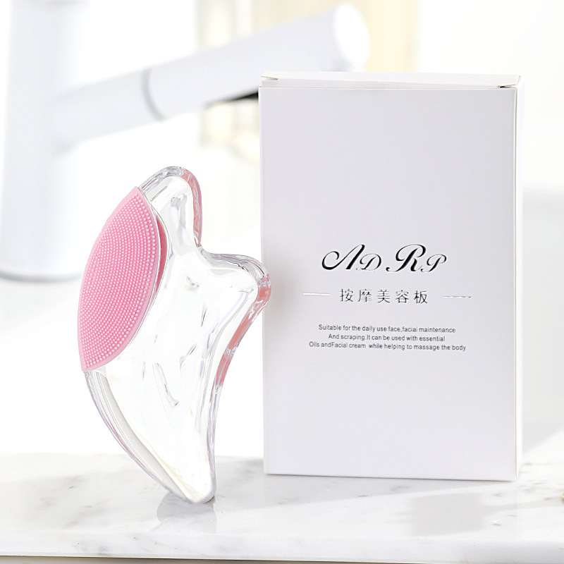 Placa de masaje facial, belleza facial, estiramiento de los ojos, estiramiento de los ojos, cristal rosa, V, yoga facial no estiramiento de estiramiento