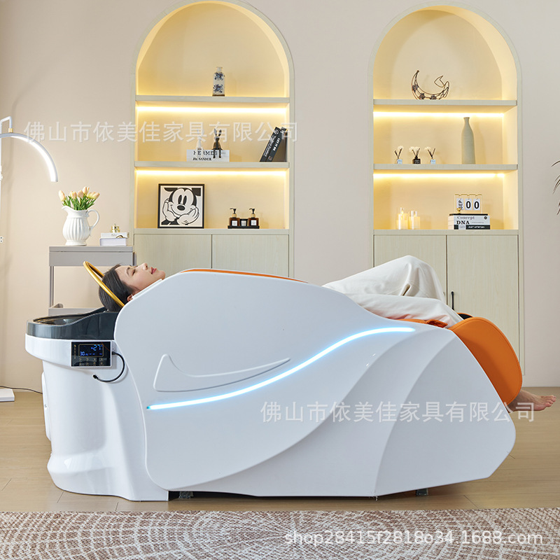 Masaje eléctrico lavable cama de tratamiento de cabeza cama de descarga de agua de decocción medicinal a temperatura constante circulación de agua de fumigación para curar el cabello especial para barbería de alta calidad