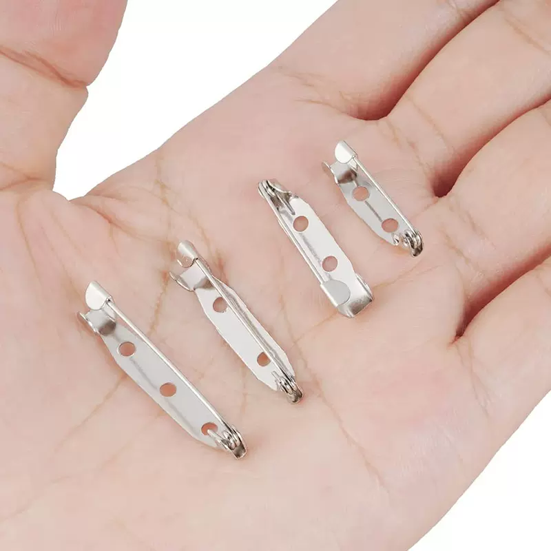 简针胸针镀银色多尺寸光面diy饰品配件材料胸牌徽章饰品扣保险扣