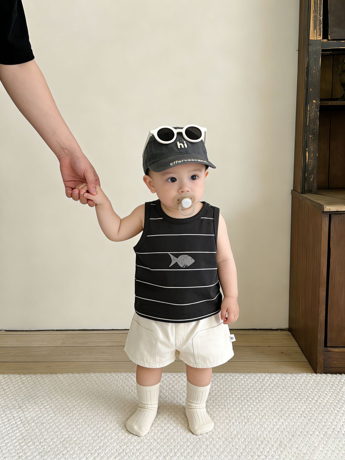Chaleco a rayas de verano para niños, nueva ropa de bebé, dibujos animados lindos camisas sin mangas, ropa de bebé de verano