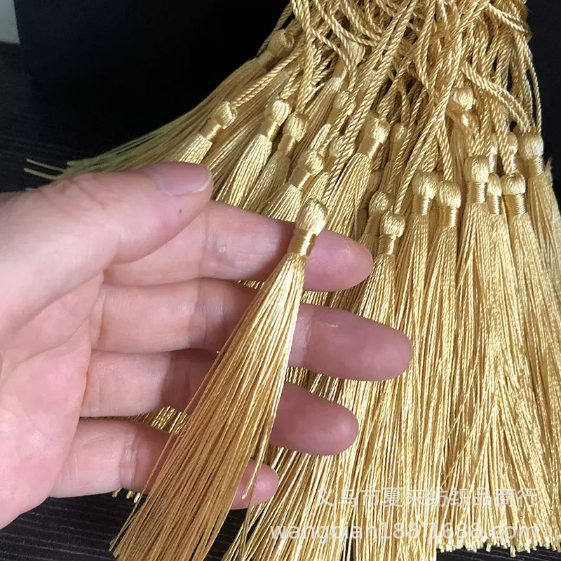 现货批发10cm长款110根流苏穗子包装盒配饰扇子吊穗戒尺流苏挂件