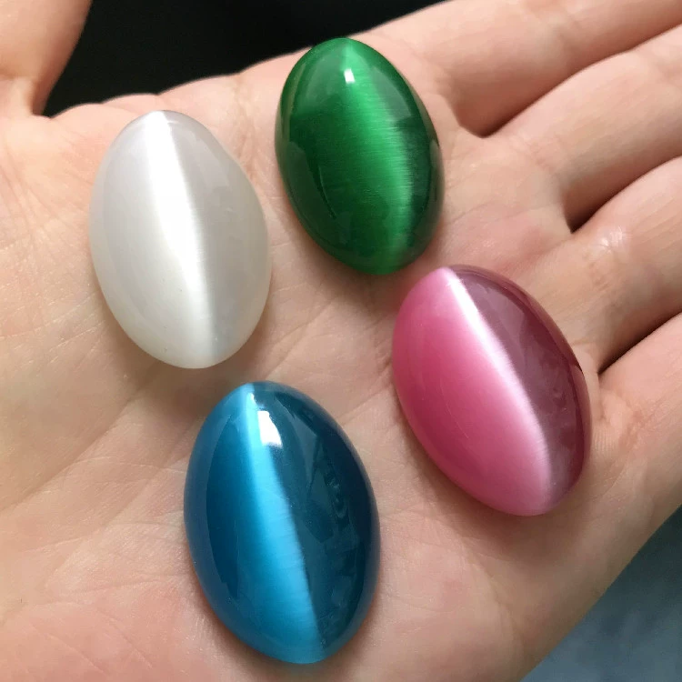 Кошачий глаз, зеленый, розовый, овальные туфли на плоской подошве, однотонные, 20x30 мм, антикварные ювелирные изделия «сделай сам», нашивка с драгоценными камнями, поверхность кольца