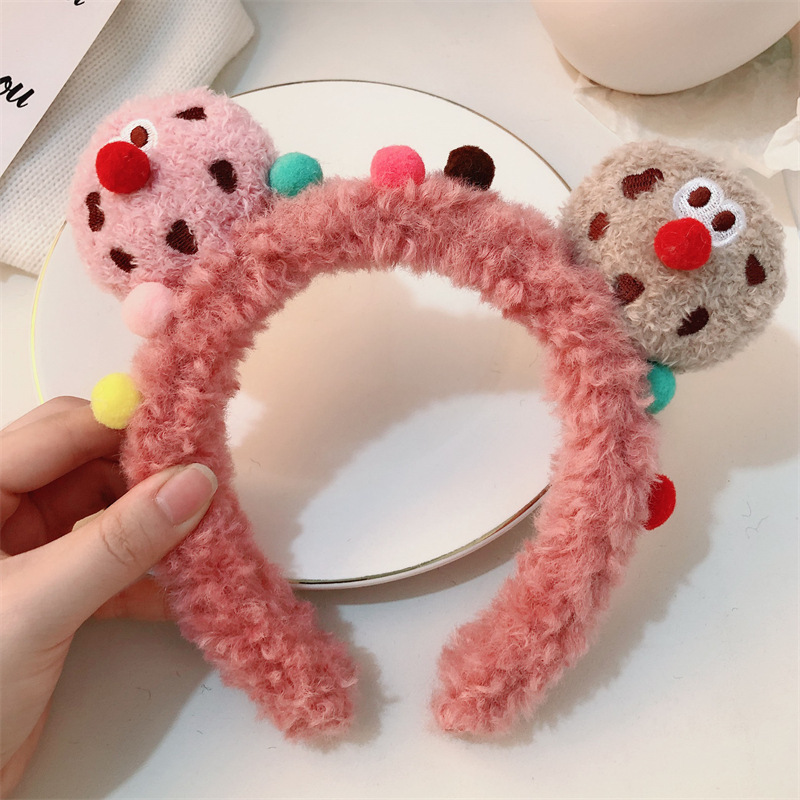 Linda diadema de oso de amor tridimensional, diadema de felpa de dibujos animados de celebridades de Internet, diadema de lavado de cara, accesorios para el cabello de todo fósforo de celebridades de Internet al por mayor