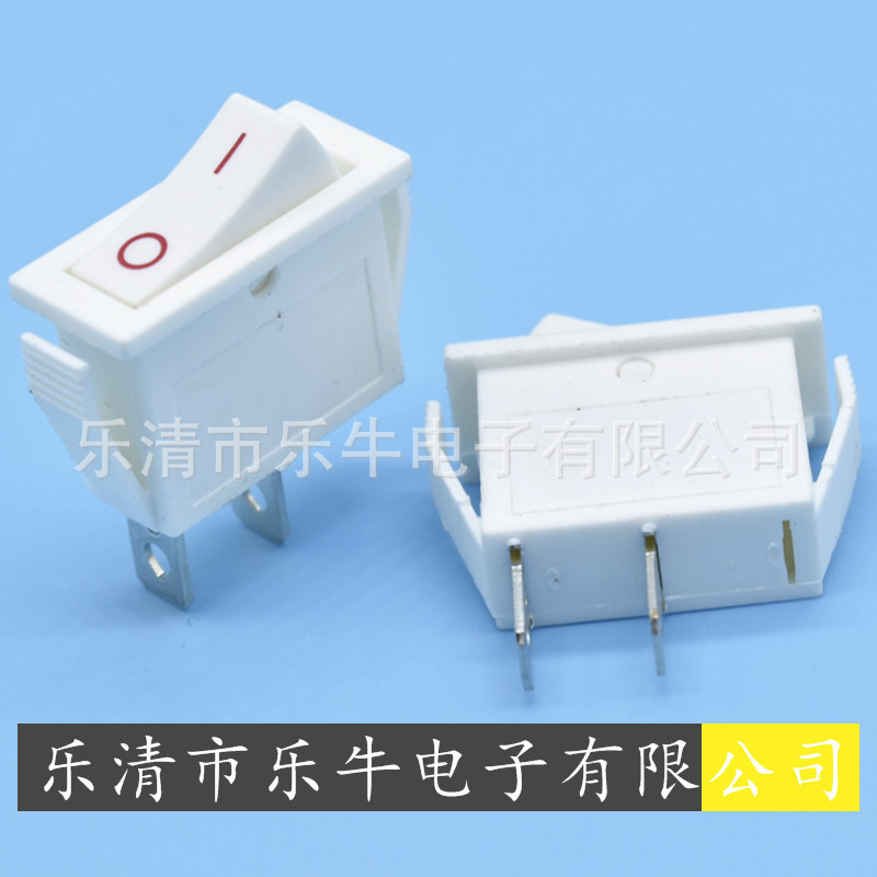 2脚2档白色船型开关 KCD3 2脚全白翘板开关 白色大电流电源开关