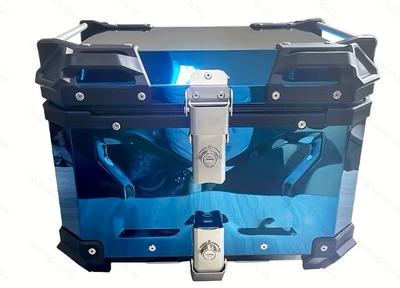 Alloy Tail Box 36L | Motorcycle trunk - 45l-large-corner-embossed-color-titanium-tail-boxbright-blue
