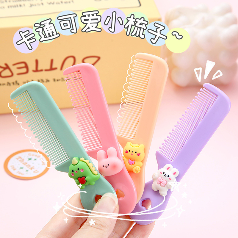 Nuevos niños pequeño peine de dibujos animados mini portátil Bangs pelo roto cabeza redonda peine de dientes peine de pelo de niña