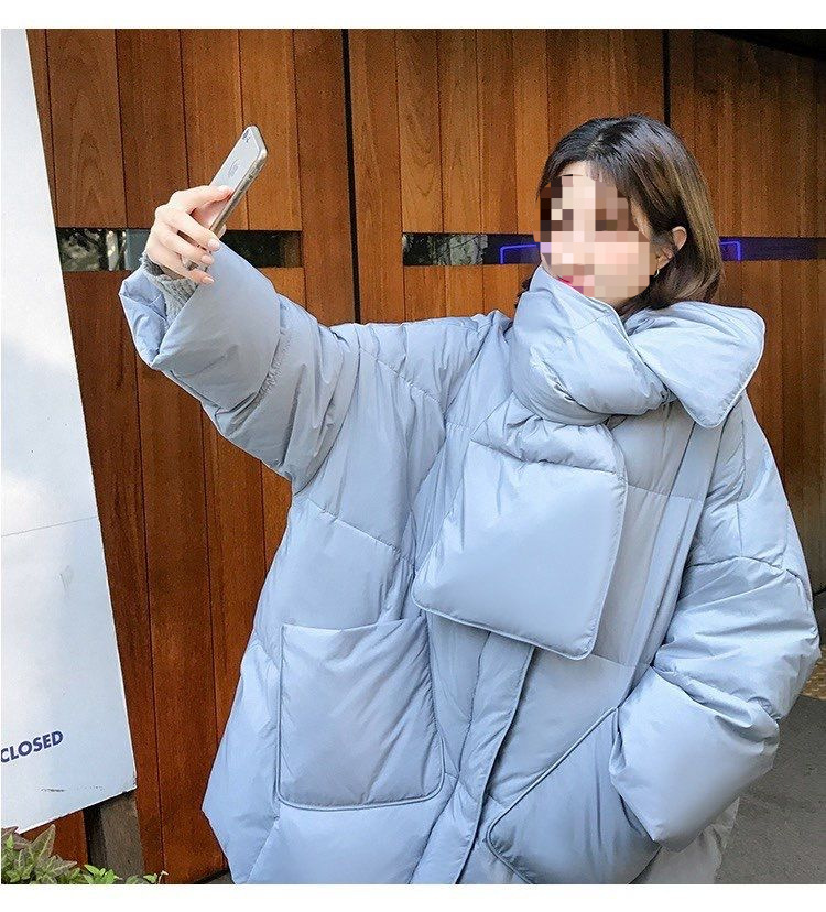 Women's Mid-length Down Jacket Loose Fit Stylish Korean Winter Coat_voghion.com