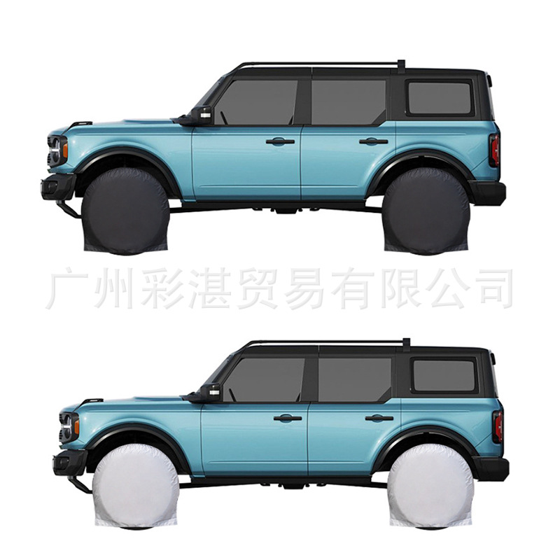 Cross-Border Car Tire Cover with Windproof Hook, Universal Tire Cover, Oxford Cloth Waterproof, Sun-Proof, and Dirt-Proof Spare Tire Cover