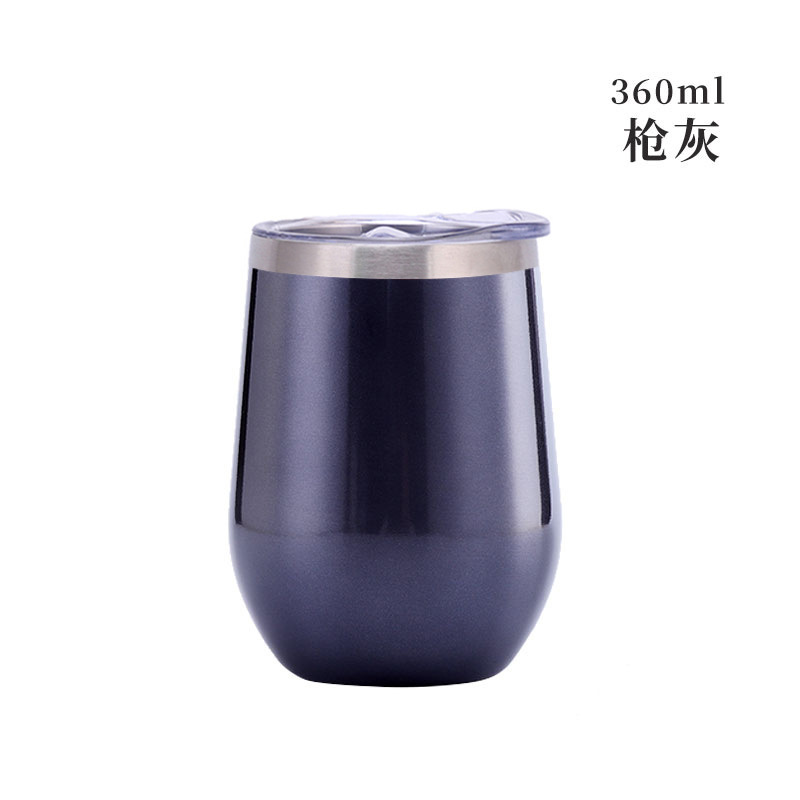 Taza de cáscara de huevo de 12oz transfronteriza regalo de doble capa de acero inoxidable copa de vino tinto taza de vientre grande aislamiento al vacío en forma de U swig pollo