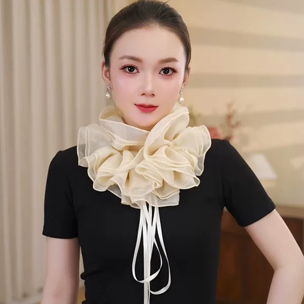 2026 new high-end collar flower, all-season neck scarf, fashionable collar accessory, popular style, versatile scarf for stage performances