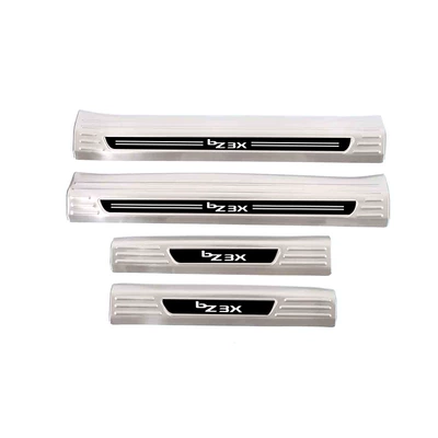 Suitable for 25 Toyota Platinum 3X Stainless Steel Door Sill Strips Modified Welcome Pedal Trunk Rear Guard Tailgate (Dekorativ pedal başlıqları) - door-inside-4-pieces-of-inner-sill-strips-stainless-steel-silver-titanium-brushed-applicable-to-2025-platinum-3xbz3x