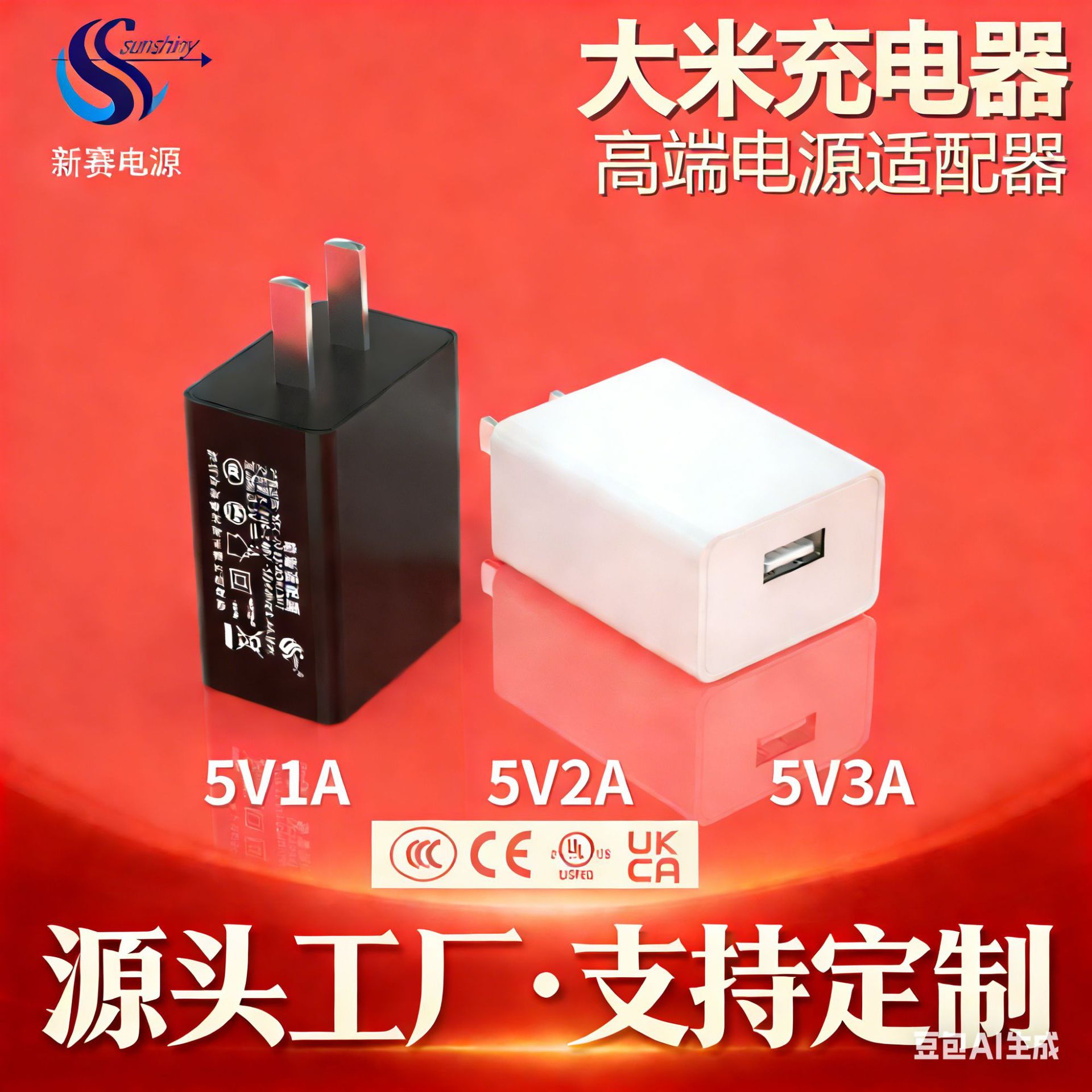 3c认证5v2a 3A充电器usb充电头5V1a电源适配器插头手机快充头批发