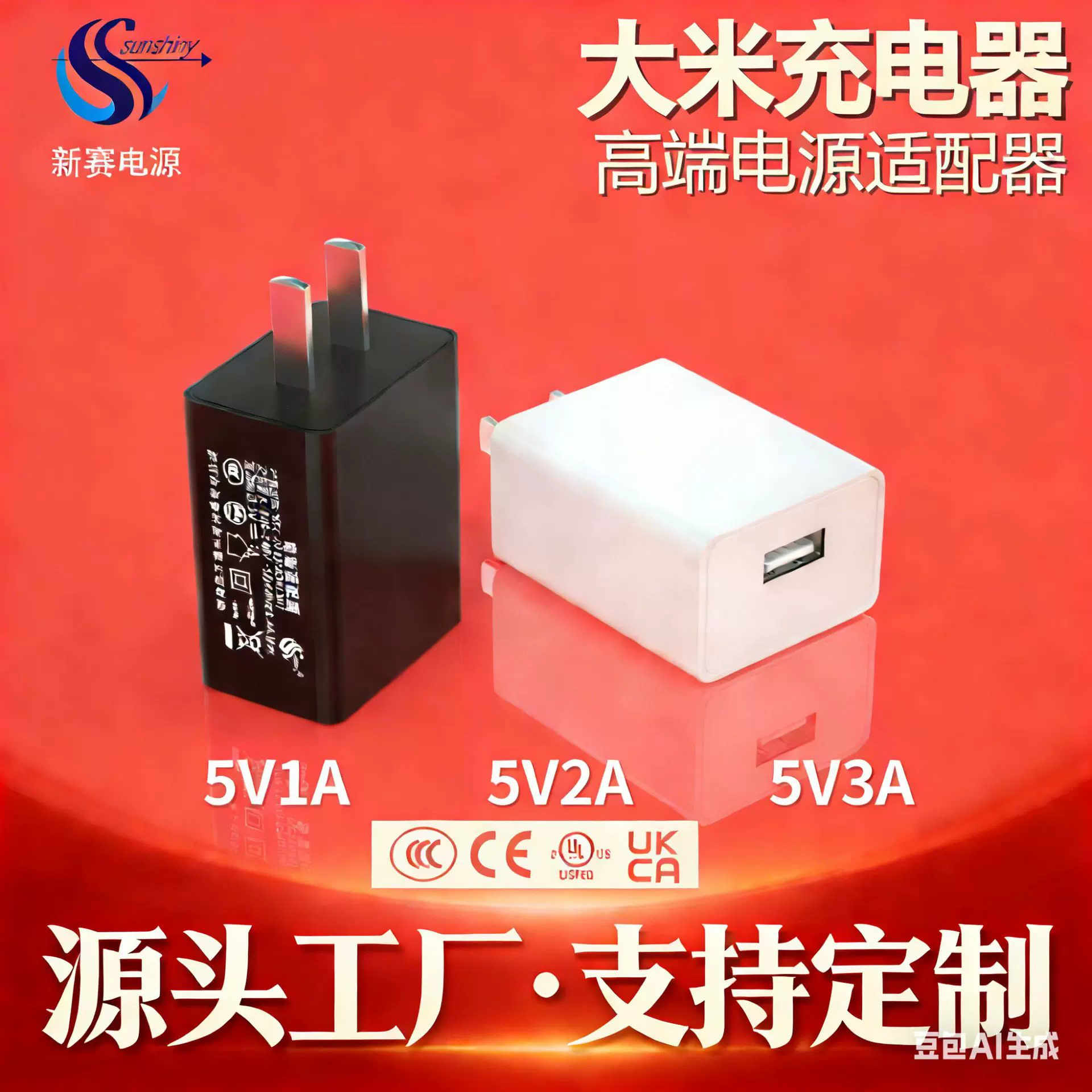 3c认证5v2a 3A充电器usb充电头5V1a电源适配器插头手机快充头批发