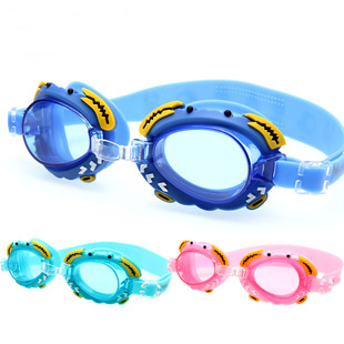 Children's swimming goggles boys and girls HD anti-fog waterproof swimming goggles cartoon pattern size adjustable swimming goggles set