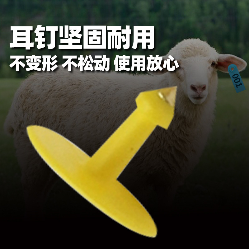 Ovejas etiqueta siete-color PE anti-caída de oído número placa veterinaria oído etiqueta alicates conjunto completo de equipo de identificación de cría de animales láser con palabras