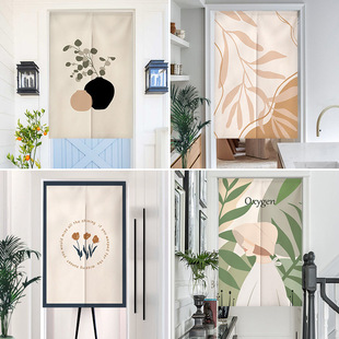 Morandi color matching door curtain hotel restaurant compartment partition curtain oil-proof smoke-proof bedroom bathroom covering curtain hanging cloth