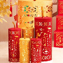 春节装饰炮竹摆件礼炮炮仗新年坐炮2026马年布置拍照道具金色鞭炮