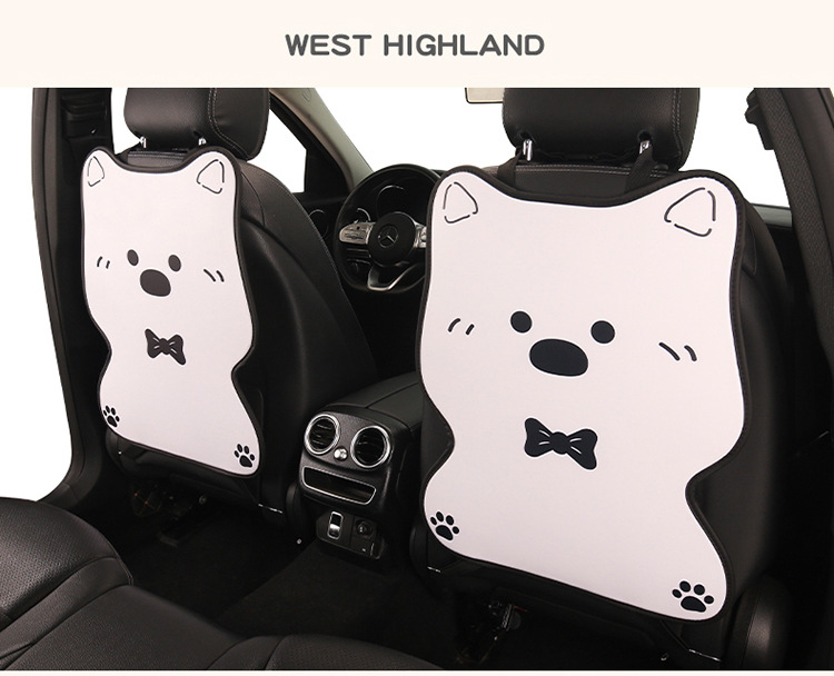 West Highland Car Anti-Kick Pad Cartoon Cute Kidsren's Seat Back Anti-Scratch Pad Universal Decorative Rear Seat Back Anti-Kick