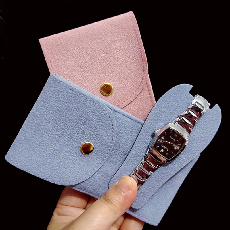 Casual Watch Cosmetics Bag Morandi Color Performance Portable Watch Box Protective Velvet Jewelry Bag Single E18