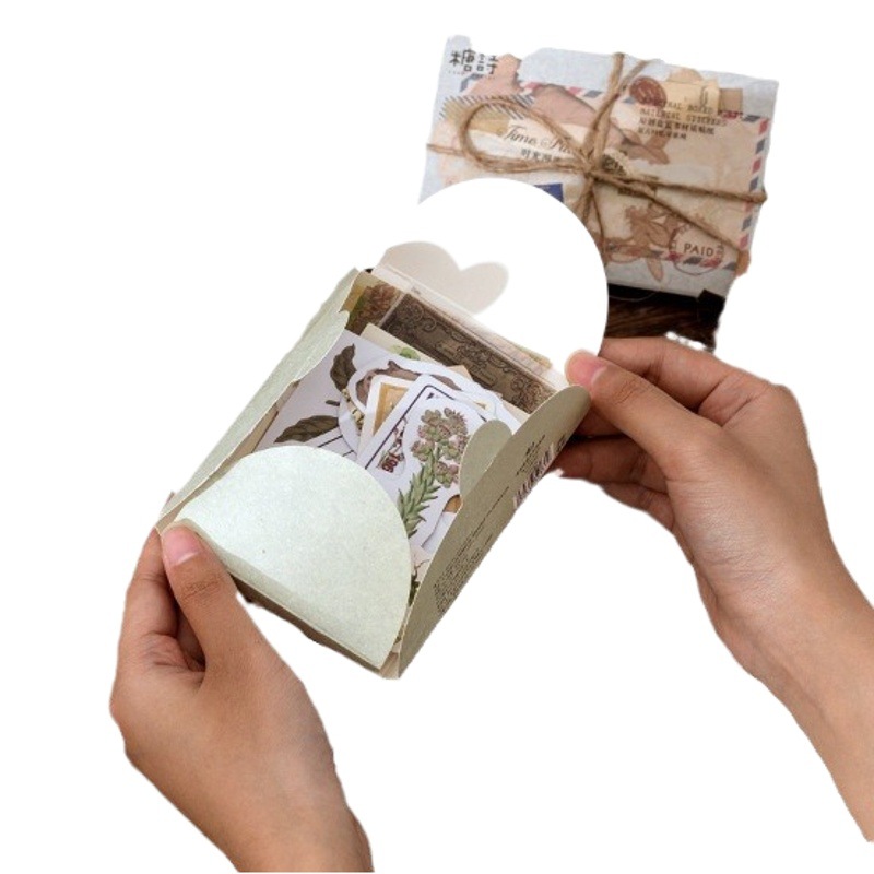 Azúcar poesía material mixto pegatinas en caja retro memoria serie creativa revista material Collage 8 tipos