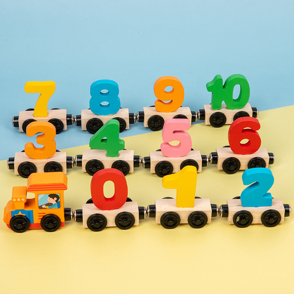 Wooden magnetic digital train