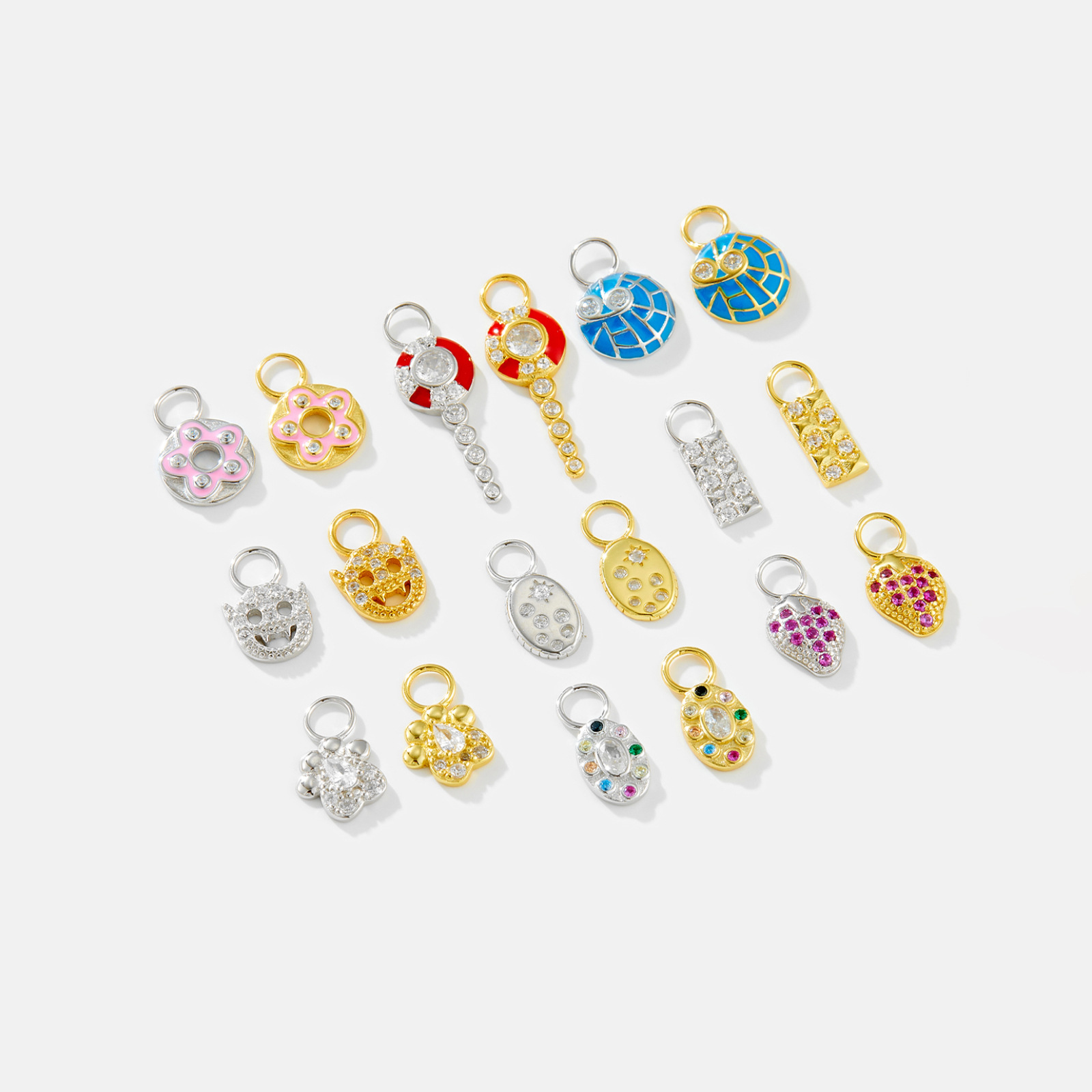 18K Real Gold Plated, Platinum Plated Plating Material 1 Piece 925 Sterling Silver Zircon Key Pendant