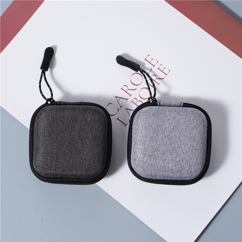 Spot square earphone bag data cable storage box Bluetooth earphone zipper bag electronic products eva earphone bag
