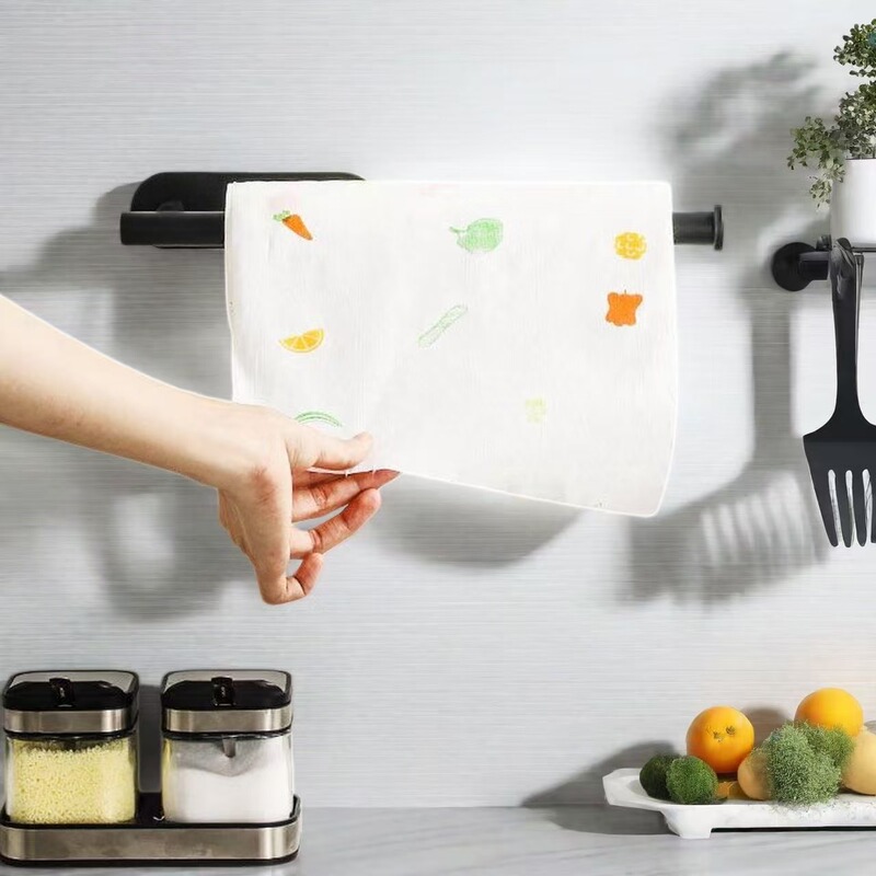 Kitchen Self-Adhesive No-Drill Oil-Absorbing Paper Holder Wall-Mounted Cling Film Holder Cross-Border Bathroom Storage Paper Towel and Cloth Roll Holder Kitchen Self-Adhesive No-Drill Oil-Absorbing Paper Holder Wall-Mounted Cling Film Holder Cross-Border Bathroom Storage Paper Towel and Cloth Roll Holder