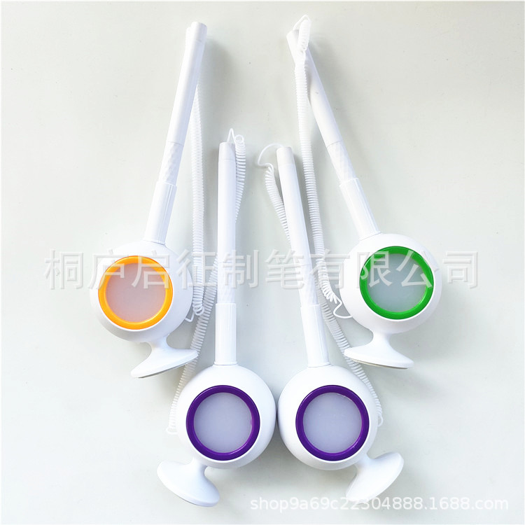 New LED light desktop desk pen office desktop signature pen sticky bank counter luminous desk pen fixed logo