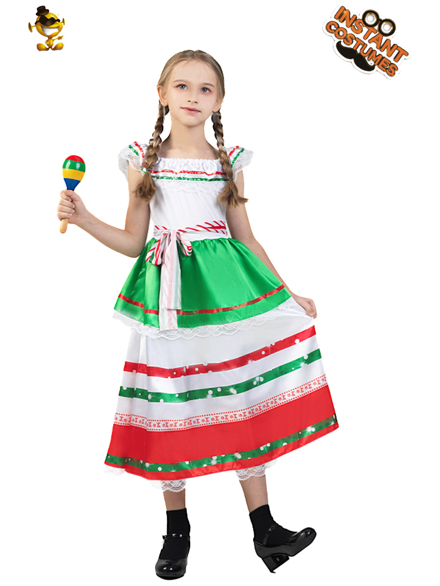 Disfraces de fiesta mexicana para niños y niñas de Halloween, disfraces de cosplay, disfraces de espectáculo escénico transfronterizos image 1