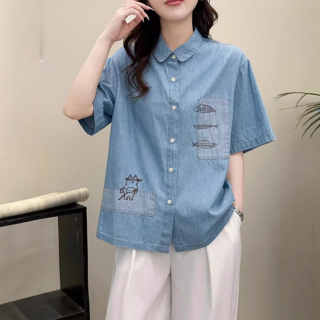 Summer Japanese design retro shirt for leisure