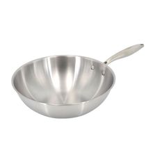 德国无油烟不粘锅304不锈钢炒锅家用无涂层炒菜锅电磁炉燃气批发