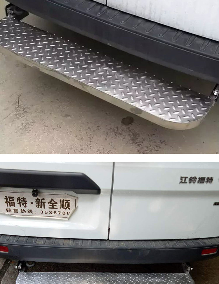 Ford's New Transit V362 Special Front and Rear Bumper Stainless Steel Rear Door Pedal Plus Frosted Black Model