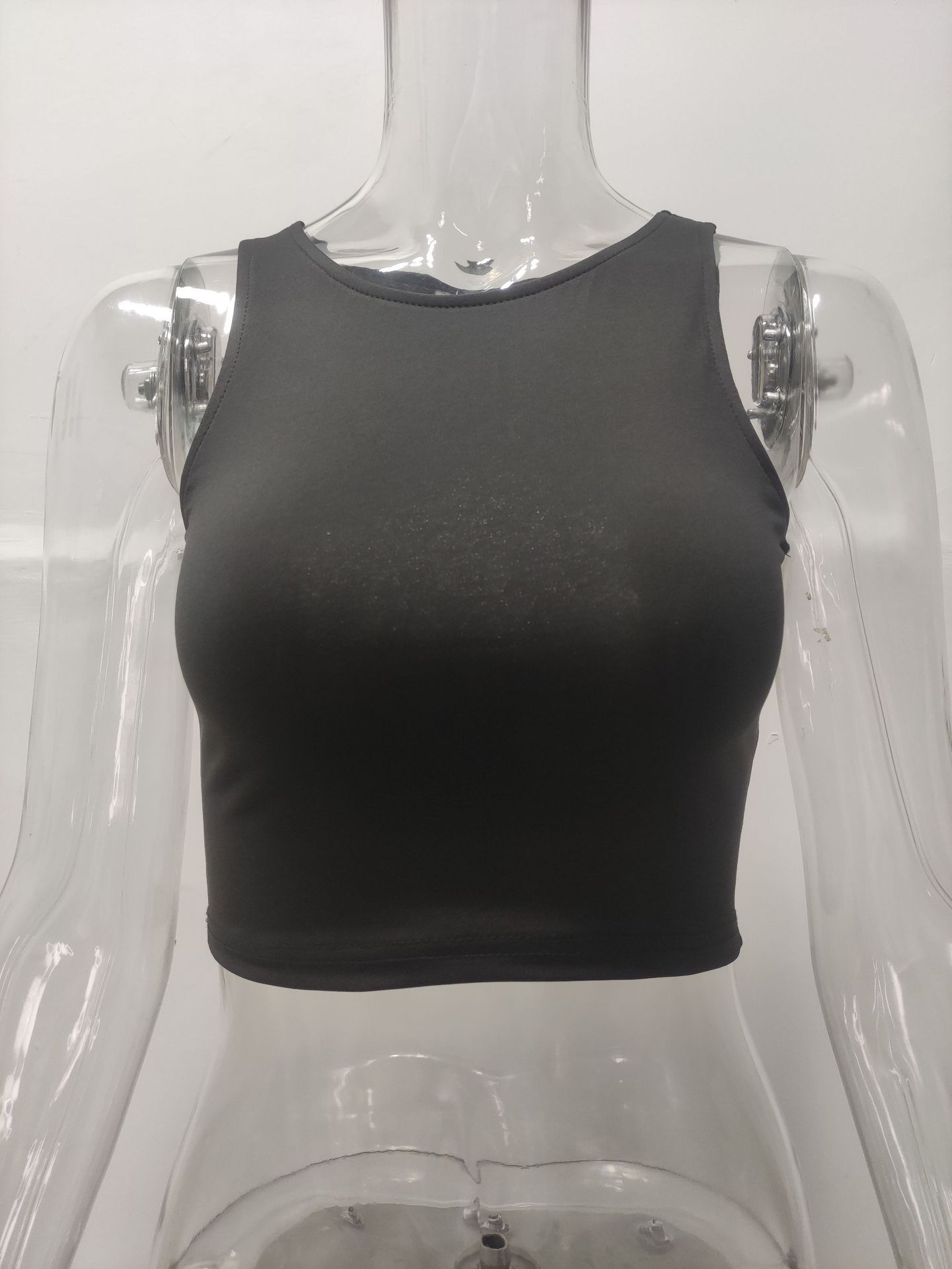Women's Clothing Summer Solid Color Sleeveless Round Neck Tank Vest T-Shirt Women's New Wish Fashion Top_ecoleips.com