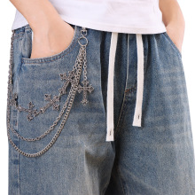 欧美热销男款十字架吊坠裤链 嘻哈街头牛仔裤挂链潮男高级感裤链