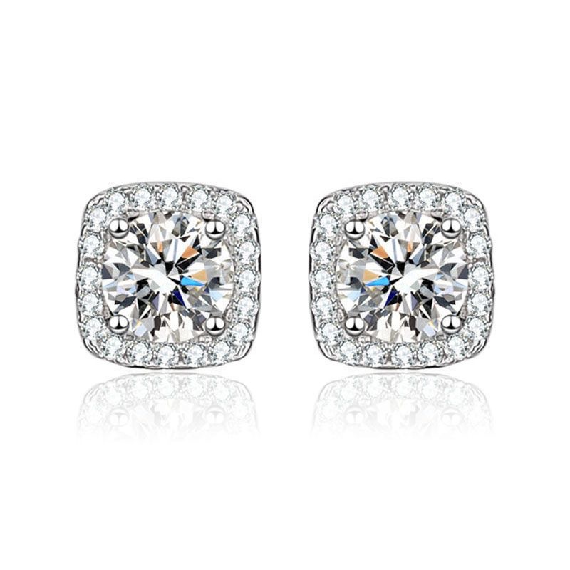 Zircon Inlay Material 1 Pair Simple Style Heart Shape Inlay Copper Zircon Ear Studs