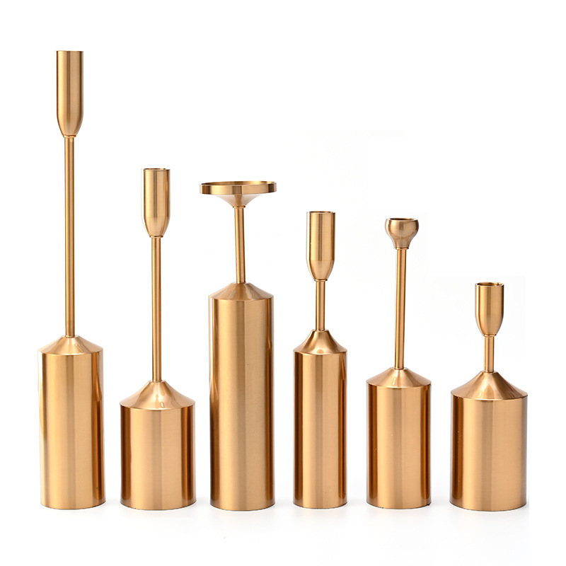 Oro hierro forjado candelabro Amazon artesanía creativa cena con velas romántica decoración del hogar vela titular