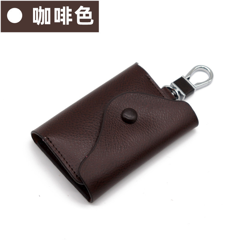 Bolsa para llaves para hombre, cuero genuino, gran capacidad, bolsa para llaves multifuncional, bolsa universal para llaves de coche de alta gama para colgar en la cintura, antirrobo para mujer