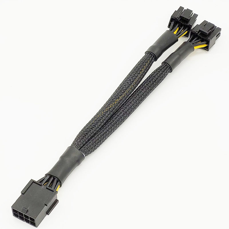 Manufacturer Pci-E 8P to 2X8P 8P Female to Dual 6+2 Male Graphics Card Power Supply Cable 18Awg Set Braided Network Manufacturer Pci-E 8P to 2X8P 8P Female to Dual 6+2 Male Graphics Card Power Supply Cable 18Awg Set Braided Network
