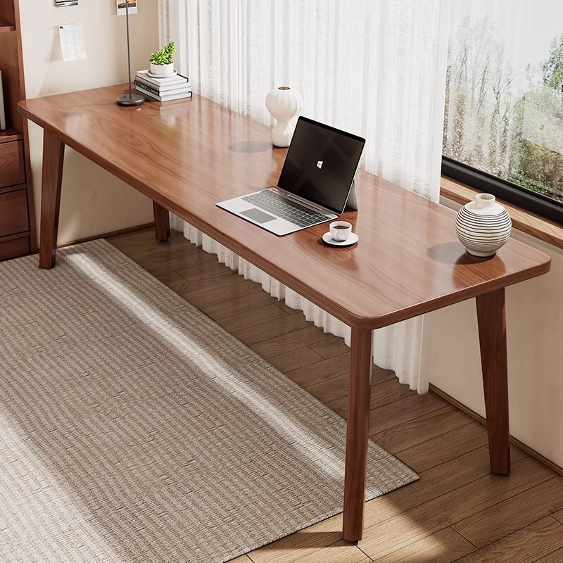 Double long desk home light luxury creative modern long table simple computer desk solid wood leg Workbench